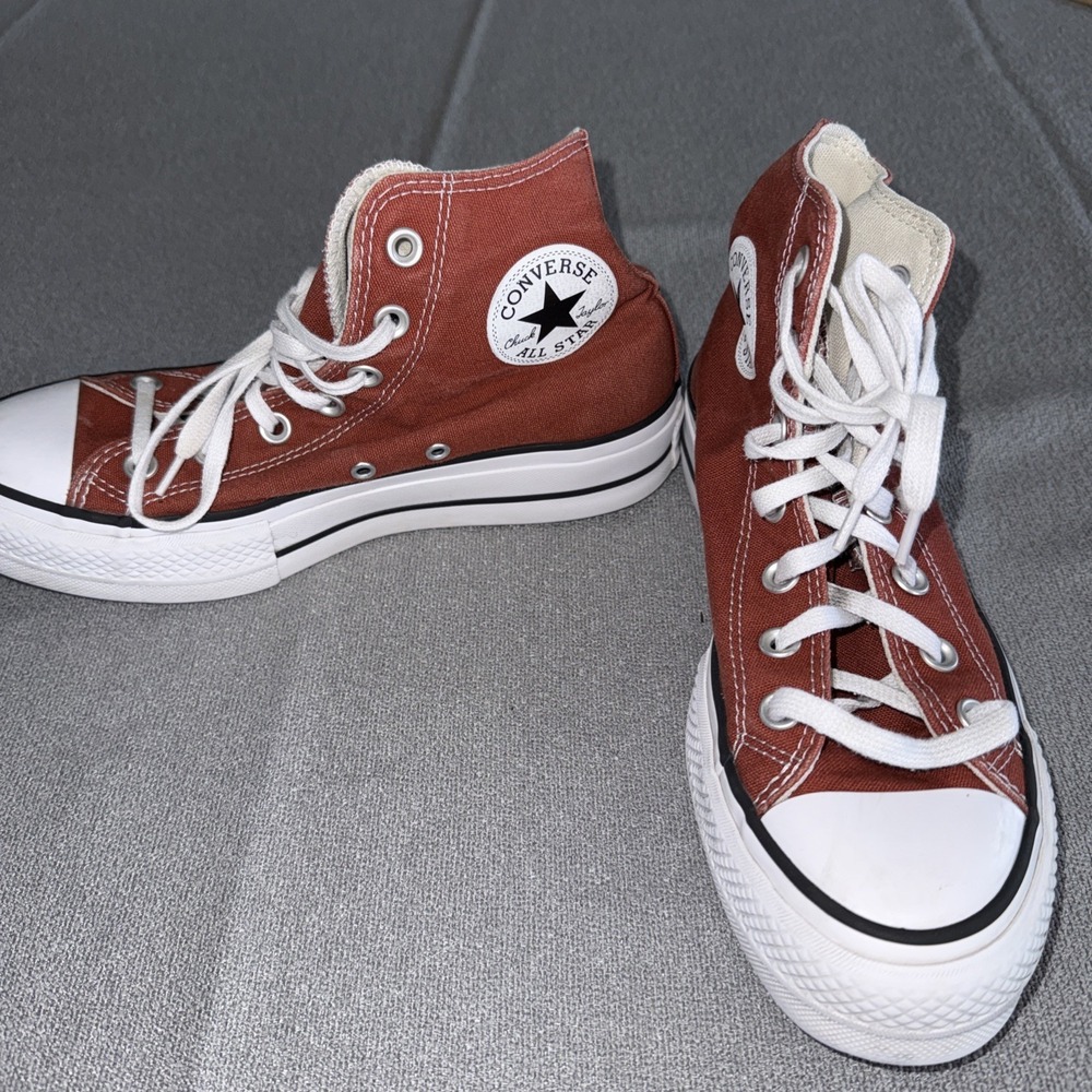 Converse Chuck Taylor All Star Lift Platform Hi Sneakers Orange Size 7.5